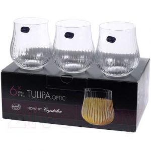 Набор стаканов Bohemia Crystal Tulipa Optic 25300/36/350
