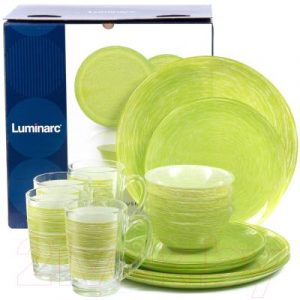 Набор столовой посуды Luminarc Brush Mania Green P3700