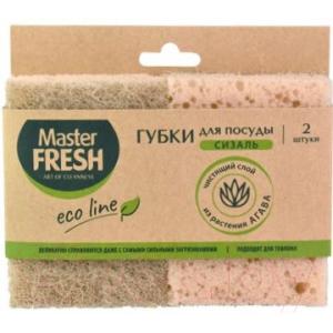 Губка для мытья посуды Master Fresh Eco Line из Агавы XXL Крупнопористый поролон