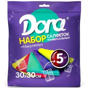 Комплект салфеток хозяйственных Dora Универсальная 30x30см