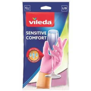 Перчатки хозяйственные Vileda Sensitive для деликатных работ / 105394