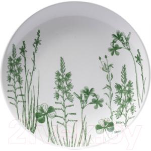 Тарелка закусочная (десертная) Белбогемия Соната. Гербарий-травы Зеленый 061 / 89449