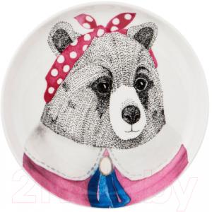 Тарелка закусочная (десертная) Lefard Fashion Animals. Медведица / 409-125