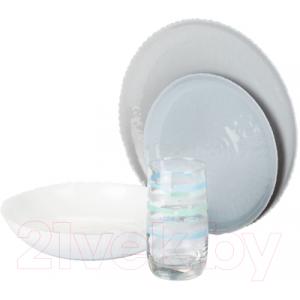 Набор столовой посуды Luminarc Ammonite + стаканы Granit&White AMGRWH16